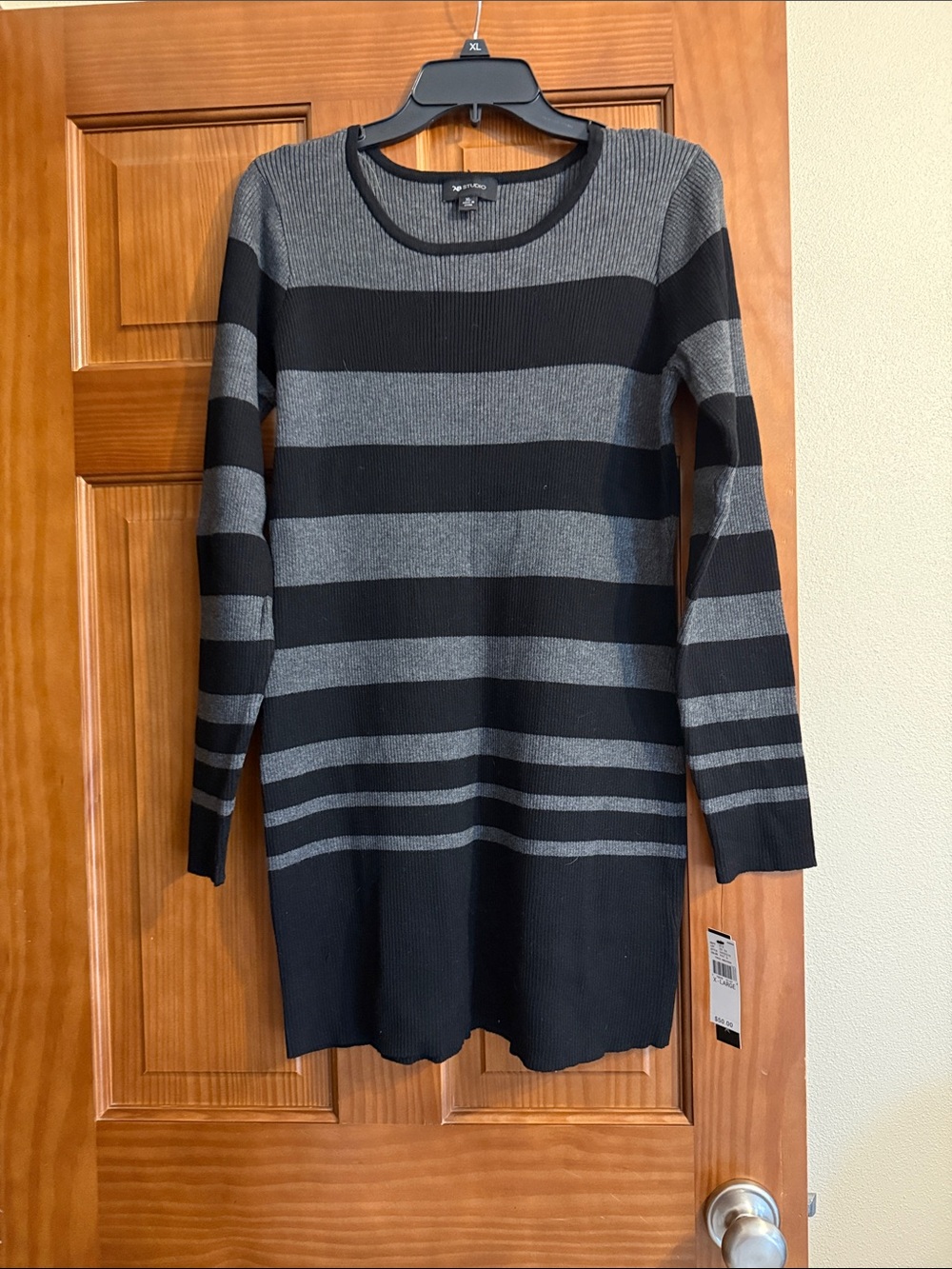 Striped Long Sleeve Tunic Knit Sweater - Brand new XL